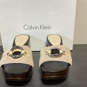 Calvin Klein Beige Platform Sandals s8.5